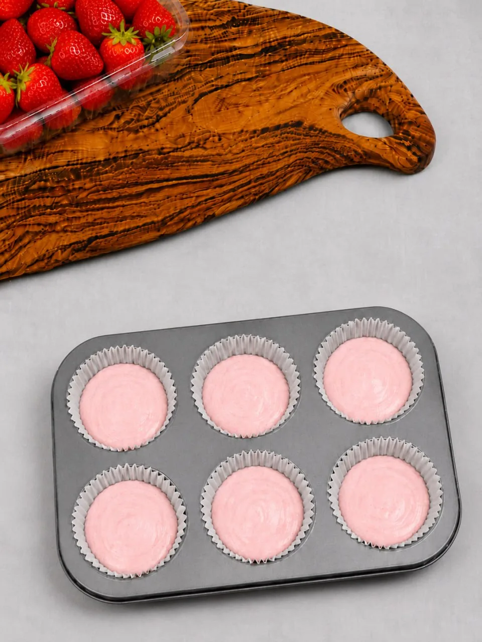 pink-strawberry-cottage-cheese-filling-in-muffin-tin